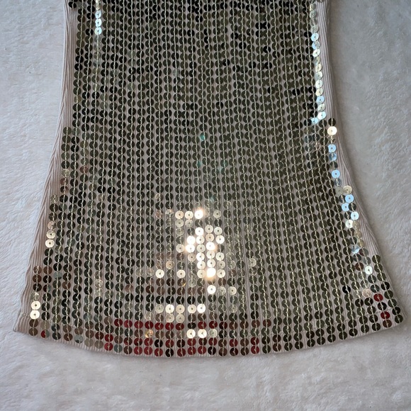 SOLD Express Gold Sequin Tank Top Size XS - Picture 2 of 5